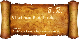 Bierbaum Rodelinda névjegykártya